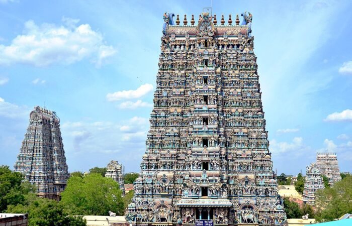 A view of Meenakshi Temple in Madurai from west side tower